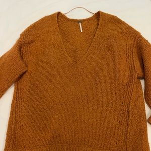 Free People oversized Rust Fall Burnt Orange sweater